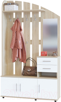 Секция в прихожую Сокол-Мебель ВШ-2.2 (дуб сонома/белый) - фото