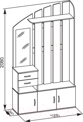 Секция в прихожую Сокол-Мебель ВШ-2.2 (дуб сонома/белый)
