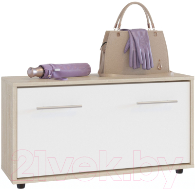 Тумба в прихожую Сокол-Мебель ТП-3 (дуб сонома/белый) - фото