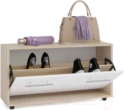 Тумба в прихожую Сокол-Мебель ТП-3 (дуб сонома/белый)