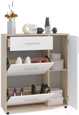 Тумба в прихожую Сокол-Мебель ТП-4 (дуб сонома/белый)