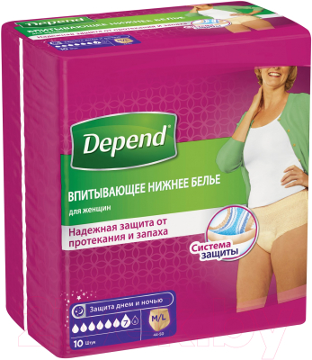 Трусы впитывающие для взрослых Depend Для женщин M/L