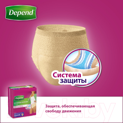 Трусы впитывающие для взрослых Depend Для женщин M/L