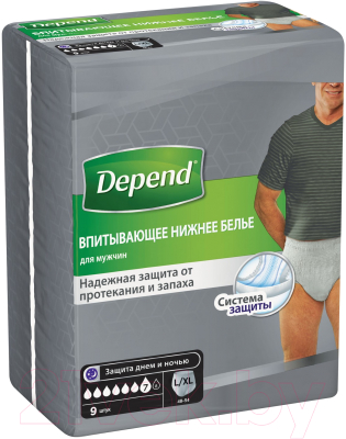 Трусы впитывающие для взрослых Depend Для мужчин L/XL