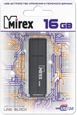 Usb flash накопитель Mirex Line Black 16GB (13600-FMULBK16)