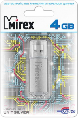 Usb flash накопитель Mirex Unit Silver 4GB (13600-FMUUSI04)