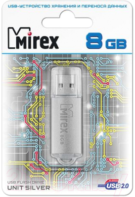 Usb flash накопитель Mirex Unit Silver 8GB (13600-FMUUSI08)