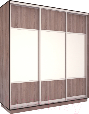 Шкаф-купе Евва 203 TS.01 / АЭП ШК.3 02 (трюфель/серебро) - фото
