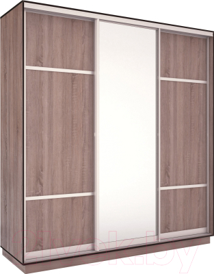 Шкаф-купе Евва 203 TS.02 / АЭП ШК.3 02 (трюфель/серебро) - фото