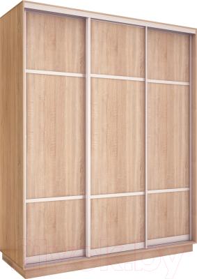 Шкаф-купе Евва 203 SS.03 / АЭП ШК.3 02 (сонома/серебро) - фото