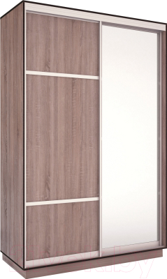 Шкаф-купе Евва 120 TS.02 / АЭП ШК.2 03 (трюфель/серебро) - фото