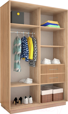 Шкаф-купе Евва 120 SS.01 / АЭП ШК.2 03 (сонома/серебро)