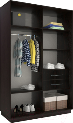 Шкаф-купе Евва 120 VS.03 / АЭП ШК.2 03 (венге/серебро)