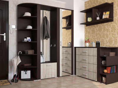 Комод Интерлиния Коламбия КЛ-9 (дуб венге/дуб серый)