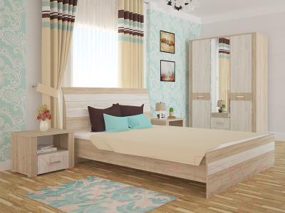 Комод Интерлиния Коламбия КЛ-9 (дуб сонома/дуб белый)