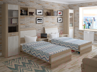 Комод Интерлиния Коламбия КЛ-9 (дуб сонома/дуб белый)