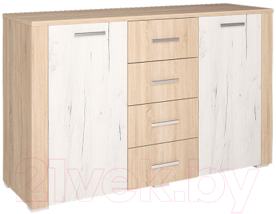 Тумба Интерлиния Коламбия КЛ-10 (дуб сонома/дуб белый) - фото