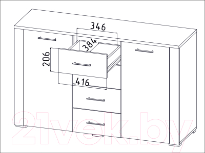 Тумба Интерлиния Коламбия КЛ-10 (дуб сонома/дуб белый)