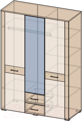 Шкаф Интерлиния Коламбия КЛ-2 (дуб венге/дуб серый)