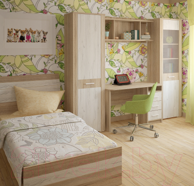 Шкаф-пенал Интерлиния Коламбия КЛ-5 правый (дуб сонома/дуб белый)