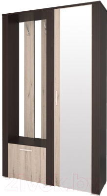Секция в прихожую Интерлиния Коламбия КЛ-14 (дуб венге/дуб серый, правый) - фото