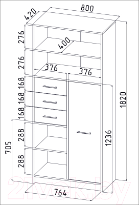 Шкаф Интерлиния СК-021 (дуб венге/дуб молочный)