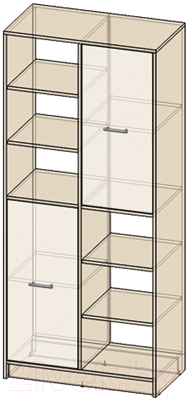 Шкаф Интерлиния СК-022 (дуб венге/дуб молочный)