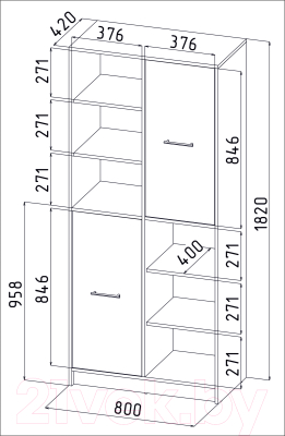 Шкаф Интерлиния СК-022 (дуб сонома/дуб белый)