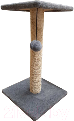 Лежанка-когтеточка Cat House Столбик с полкой 0.7 - фото