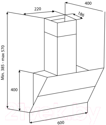 Вытяжка наклонная Korting KHC65070GW