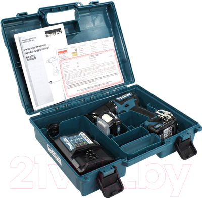 Профессиональная дрель-шуруповерт Makita DF332DWAE