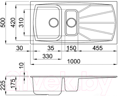 Мойка кухонная Elleci Living 475 Bianco Antico G62 / LGL47562