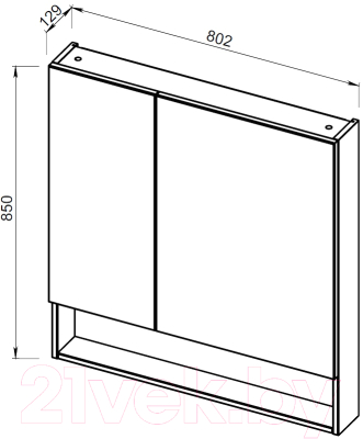 Шкаф с зеркалом для ванной АВН Фиджи 80 / 61.32