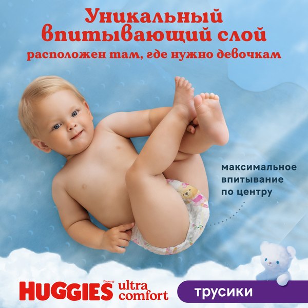 Подгузники-трусики детские Huggies Mega 6 Girl