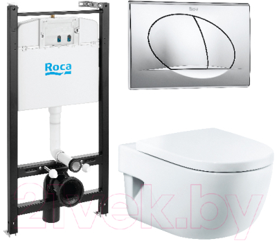 Унитаз подвесной с инсталляцией Roca Meridian Compact 893104110 - фото