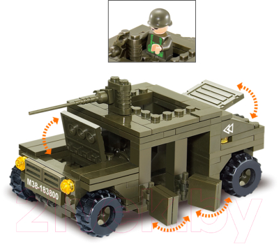 Конструктор Sluban Армия. Военный Хаммер / M38-B0297