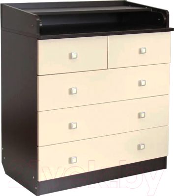 Комод пеленальный Фея 1780 ЛДСП / 1044.5 (венге/бежевый) - фото