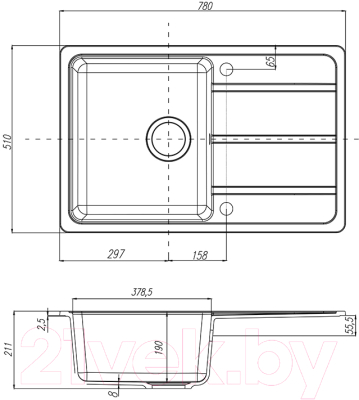 Мойка кухонная Акватон Аманда (1A712832AD230)