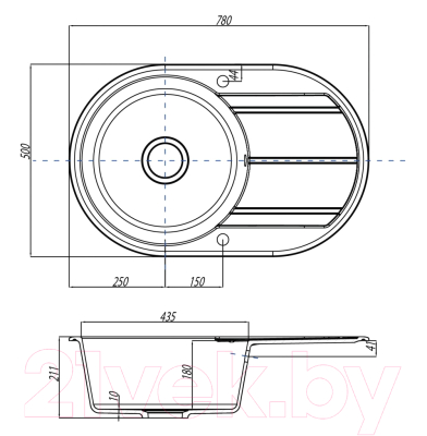 Мойка кухонная Акватон Амира (1A712932AI230)