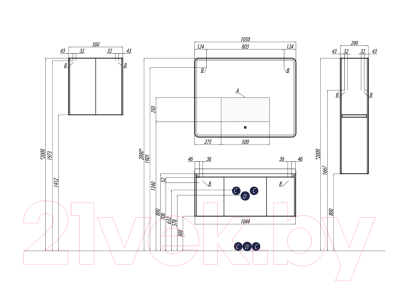 Зеркало Акватон Шерилл 105 (1A206402SH010)