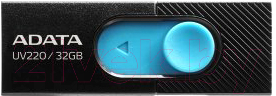 Usb flash накопитель A-data DashDrive UV220 32GB Black/Blue (AUV220-32G-RBKBL) - фото