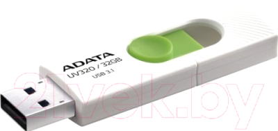 Usb flash накопитель A-data DashDrive UV320 32GB White/Green (AUV320-32G-RWHGN) - фото