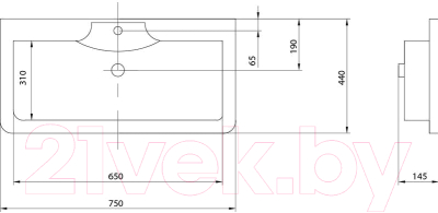 Умывальник Акватон Сиена 75