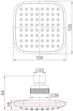 Лейка верхнего душа Ledeme L19