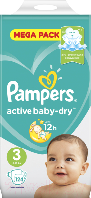 Подгузники детские Pampers Active Baby-Dry 3 Midi