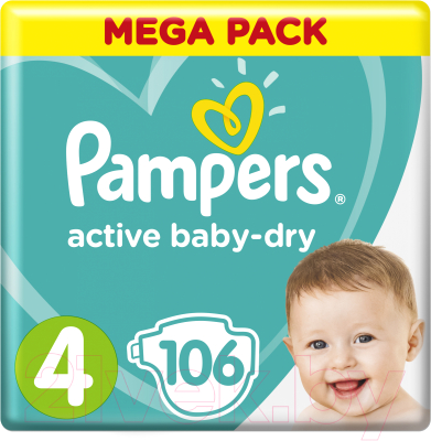 Подгузники детские Pampers Active Baby-Dry 4 Maxi - фото