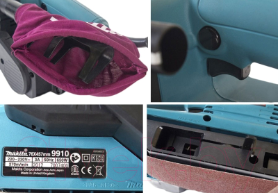 Профессиональная ленточная шлифмашина Makita 9910K