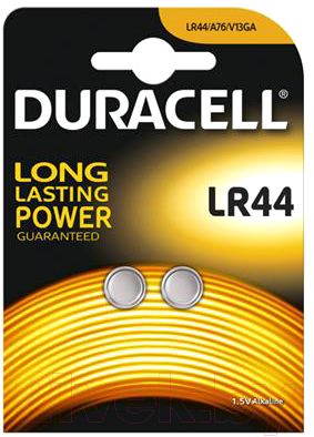 Комплект батареек Duracell LR44 2BP - фото