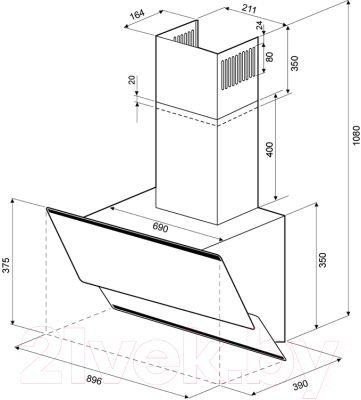 Вытяжка наклонная Krona Irida 900 Sensor / 00020597