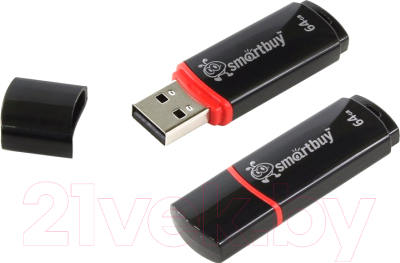 Usb flash накопитель SmartBuy Crown Black 64GB (SB64GBCRW-K) - фото